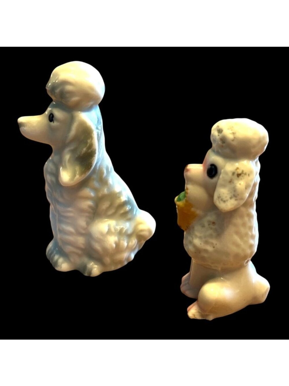 Vintage Mini Ceramic Poodle Figurines Set Japan Collectible Decor - Picture 2 of 5